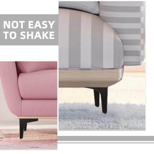 Patas para muebles de metal negro con alta capacidad de carga triangular 4