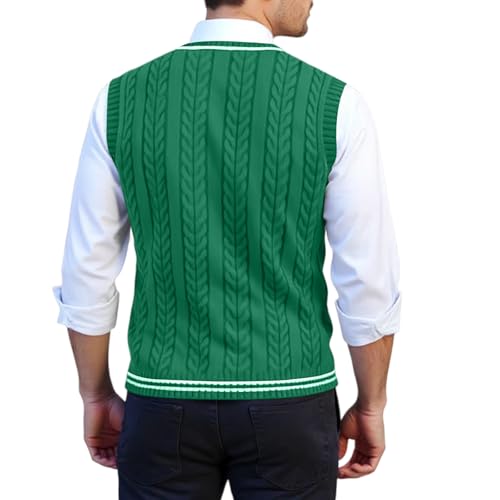 Sweater Vest Men Casual Slim Fit V Neck Sleeveless Sweater Tops Breathable Business Casual Knit Pullover Knitwear3
