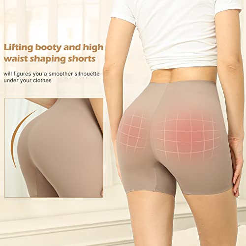 JOYSHAPER Slip Shorts for Under Dress Anti Chafing Underwear Under Dress Shorts Seamless Shapewear Shorts for Women #1 beige Small - Thumbnail 4