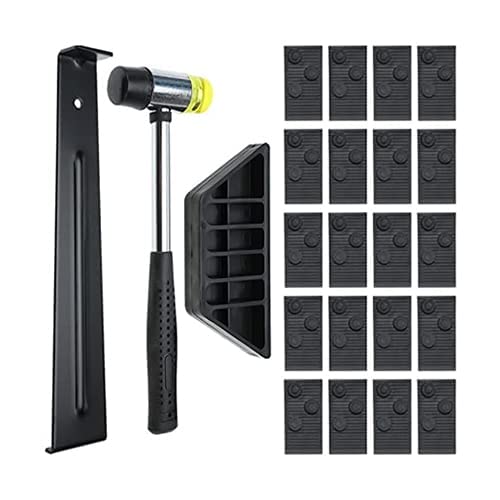 Skyehomo Laminatboden-Set - Laminatboden-Abstandshalter, Holzboden-Installationsset, All-in-One-Holz-Laminat-Bodenbelag-Werkzeug-Set mit doppelseitigem Gummihammer, robuster Gewindeblock Cover