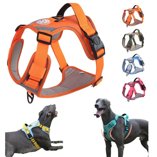 【新登場】犬用胴輪 ハーネス, 犬の首輪 パッド入りベスト, 反射材付き 小型犬/中型犬/大型犬 猫 散歩/訓練/お出掛/夜間 ペット はーねす 抜けない 軽量 着脱簡単 調整可能 通気性が (カラー3)(サイズS,1個)