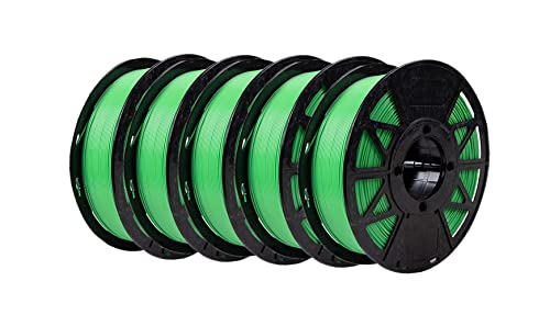 Image of Tesseract Premium PLA + 1.75mm 3D Printing Filament | Dimensional Accuracy + /- 0.03mm | Compatible with Most FDM Printers | 1 KG 3D Printer Filament - PLA Green (Quantity 5)