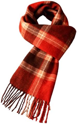 October Elf Christmas Holiday Santa Claus Scarf Plaid Scarf for Women Christmas Winter Warm Large Scarves for Women