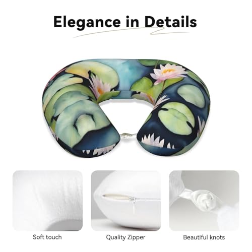 Almohada de viaje de espuma viscoelástica negra ajustable miniatura 4