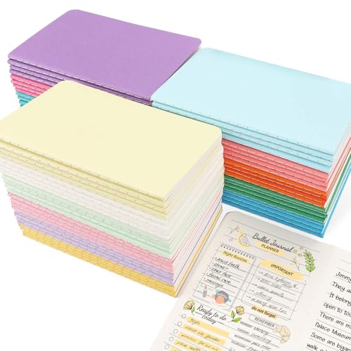 Mini carnet de notes ligné Oucaru par lot de 64 petits blocs de poche en 16 couleurs