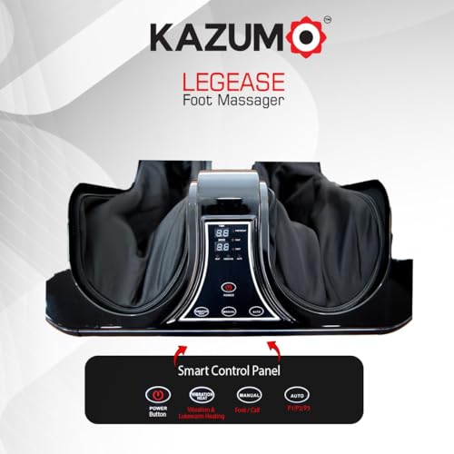 Image of LegEase Foot Massager with 40C Warm Therapy, 4-Motor Rolling & Kneading Massage for Relaxation & Fatigue Recovery, Pain Relief Foot Calf & Leg Massager with Vibration, Boosts Blood Circulation, Ergonomic Design (Black)