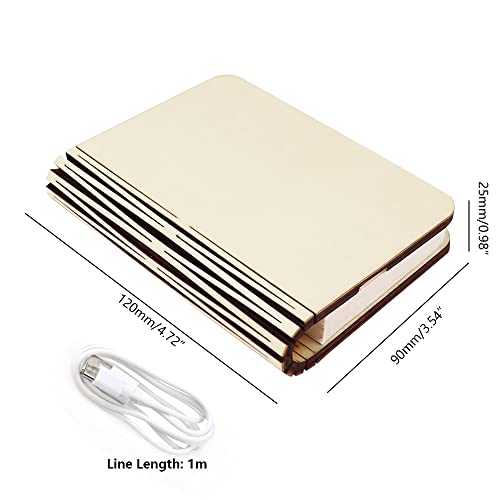 JTgugu Lampada Libro LED Pieghevole in Legno
