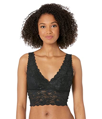 Cosabella womens Never Say Never Plungie Longline Bralette Plunge Bra, Black, Large US