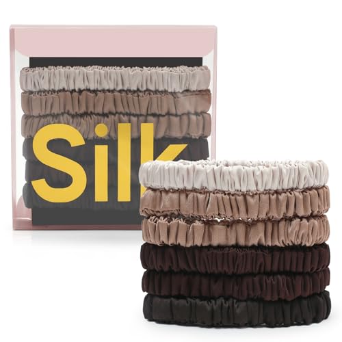 Silk Hair Scrunchies (Set of 6)
