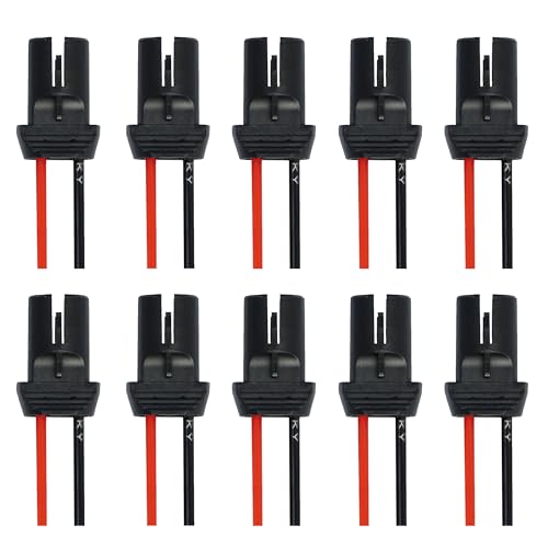 L & P Car Design 10x T10 W5W Fassung Stecker Lampenfassung Standlicht Parklicht Glas Sockel Glassockel Stecksockel W3W WY5W W2,1X9,5D für Lampen Glühlampen Glühbirnen