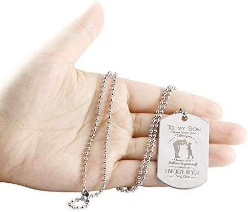 Son Dog Tag From Dad, My Son Love Dad, Dad Son Dog Tag, Son Necklace From Dad, Father's Day Gift, Birthday, Military, Dad Son, Father Son