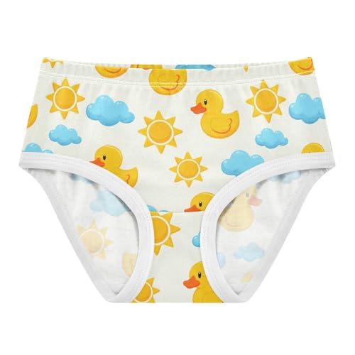 Joisal Cotton Toddlers Underwear Floral Cute Yellow Ducks Cartoon Little Girl Panties Designer Undies Kids Briefs 2t