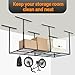 PeakPursuit 3x8FT Overhead Garage Storage Rack, 600LB Capacity Heavy Duty Ceiling Storage Racks, 22-40