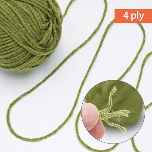 Image of NICEEC 300g Soft Assorted Colors Yarn - Sport Weight,100% Acrylic, 4 Ply, Bonbons Yarn for Crochet & Knit, DIY Project Starter Kit for Kids or Adults(Total 870yds) - Warm Green