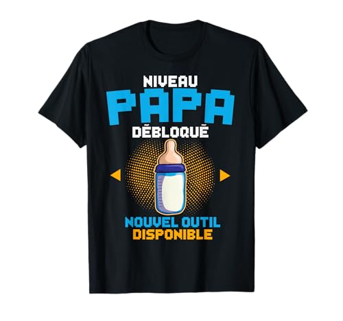 Niveau Papa Débloqué Futur Père Annonce Grossesse Gamer T-Shirt