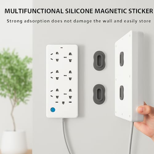 GXGM 6 Stück Fernbedienung Halterung, Magnetische Fernbedienungshalter, Starker Magnethalterung, Silikon Fernbedienung Halterung Wand, Aufbewahrungsbehälter für Zuhause, Zuhause, Büro (Schwarz)