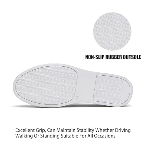 Men's Leather Woven Casual Dress Loafers Fashion Round Toe Lightweight Non-Slip Slip-On Penny Loafers for Driving Parties Office2