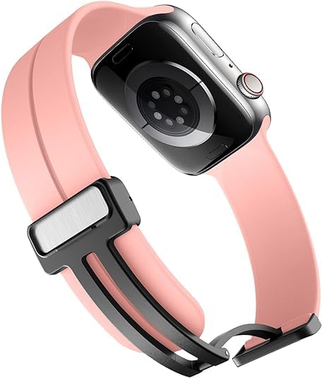 Image of Soft Silicone Sport Band Compatible with Apple Watch Ultra 49mm 45mm 44mm 42mm Magnetic Clasp Adjustable Strap For iWatch Series 10 9 8 7 6 5 4 3 2 1 SE Ultra 2nd gen (Only Strap, No Watch)