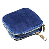 Organizador de pendientes genérico | Bolsa de doble capa de terciopelo con cremallera para collares, bolsa de joyería pequeña, para mujeres y niñas, almacenamiento en casa, bolso de mano