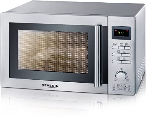 Severin MW 7868 Microondas con Grill y convección, 900 W, Plata y Negro