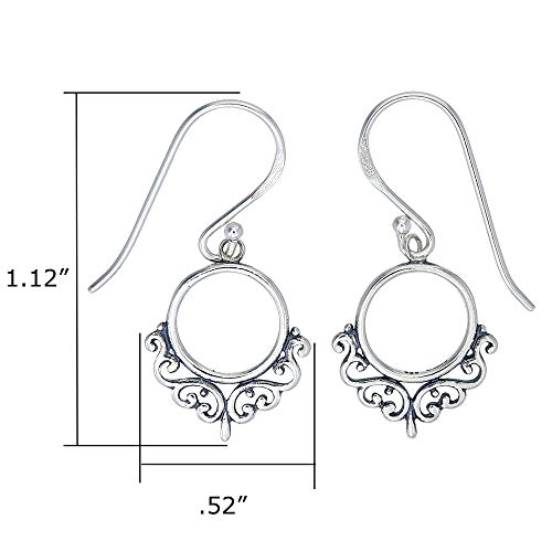 Boma Jewelry Sterling Silver Balinese Style Filigree Circle Dangle Earrings3