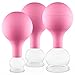Produktbild Pulox Schröpfgläser Set aus Echtglas mit Saugball - 3x Medizinisches Schröpfglas in Pink - 25mm, 32mm, 40mm