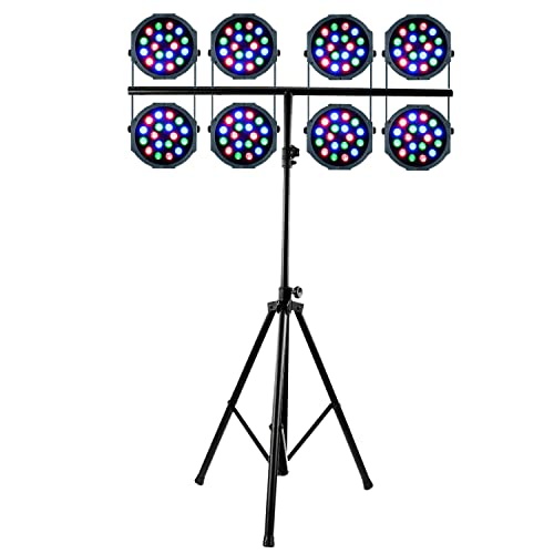 8 JEUX DE LUMIERE + PORTIQUE DJ ROBUSTE PROJECTEURS DMX PA DJ LED SONO CLUB BAR DISCO SOIREE DANSANTE