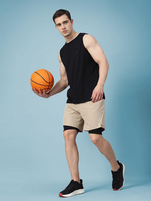 Image of CHKOKKO Tank Tops Sleeveless T-Shirt for Men Gym Wear Vest Solid Stylish Round Neck Running Sando for Sports Workout Fitness & Casual or Beach Wear