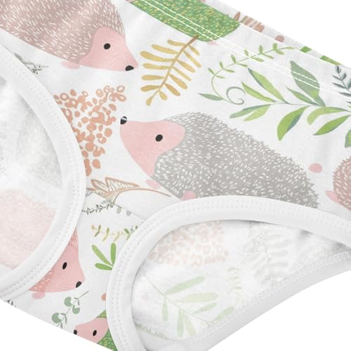 Joisal Cotton Toddler Girls Underwear Cute Hedgehogs Soft Colors White Little Girl Panties Personalized Briefs Underpants 2t4