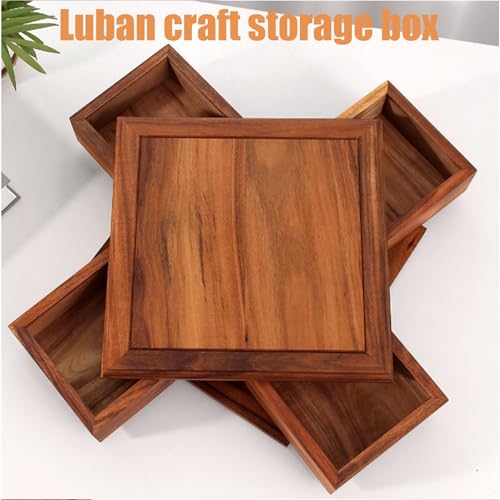 Solid Wood Rotating Organizer, Multi-Layer Desktop Storage Box z Luban Hinge do biżuterii i kosmetyków, oszczędzająca miejsce drewniana kostka do sypialni