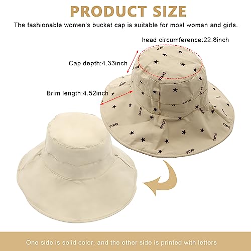 Image of PALAY Bucket Hat for Women, Breathable Wide Brim Sun Hats for Womens, Reversible Cotton Prints Hat for Daily Activities, Travel, Camping