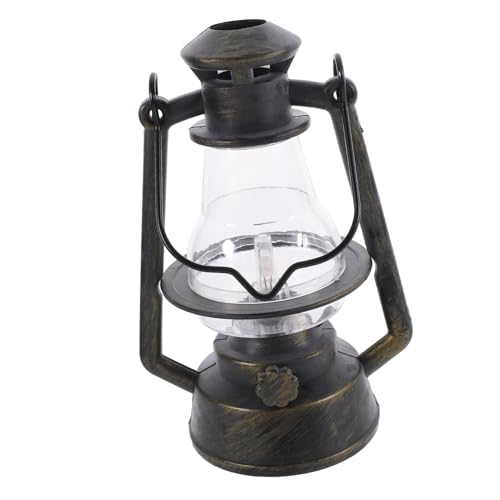 TOBBOMEY Linterna LED Colgante para Camping Lámpara Portátil Vintage de Metal Cobre Batería Duradera Luz Brillante y Ahorradora para Tiendas y Decoración de Exteriores