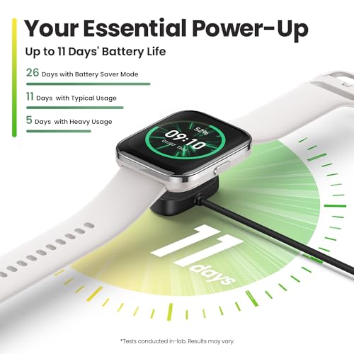 Amazfit Bip 5 Unity 46mm Smartwatch, Bluetooth Phone Calling, 120+ Sports Modes, 11-Day Battery, Watch Face, 24 Hour Health Monitoring, 1.91" High-Resolution Display, Android/iOS (Charcoal)