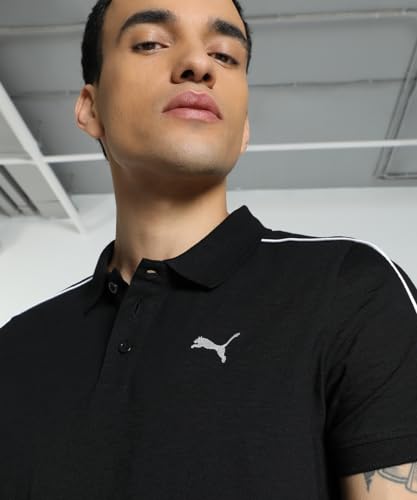 Image of PUMA Cotton Regular Fit Mens Black T-Shirt