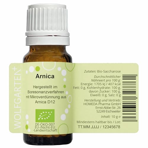 Arnika Bio Streukügelchen • für Kinder und Erwachsene • mit Mikroverdünnung aus Arnica D12 • 10g • zertifizierte Bio-Qualität: DE-ÖKO-007