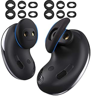 AhaStyle 6 Pairs Silicone Ear Tips for Samsung Galaxy Buds Live 2020, Replacement Accessories [Fit in The Case] Anti-Slip Earbuds Samsung Buds Live Wing Tips (Black)