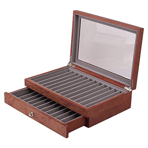 Caja De Exhibición De Plumas De Madera