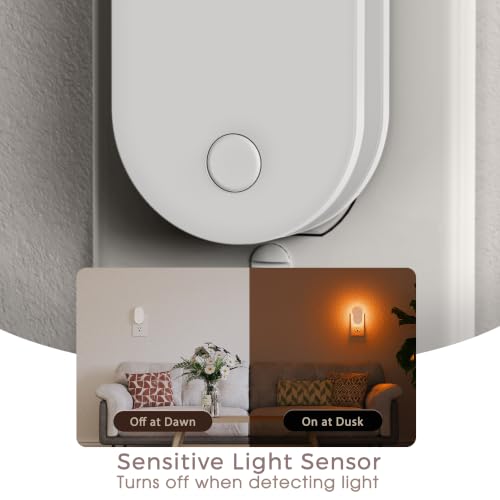 Image of Briignite Plug in Night Light, RGB Night Lights Plug into Wall 1 Pack | Nightlights with Foldable Plug, Dusk to Dawn Light Sensor with Multi Lighting Modes, Color Changing Night Light for Bathroom