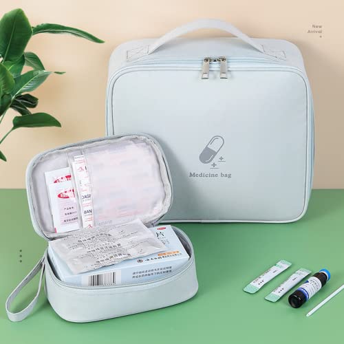 KAISELINNA 2 Pack First Aid Bag for Travel Portable Medical Bag Empty First Aid Box Layered Medicine Bag for Camping Hiking Travel Home Car Office Emergency - Image 3