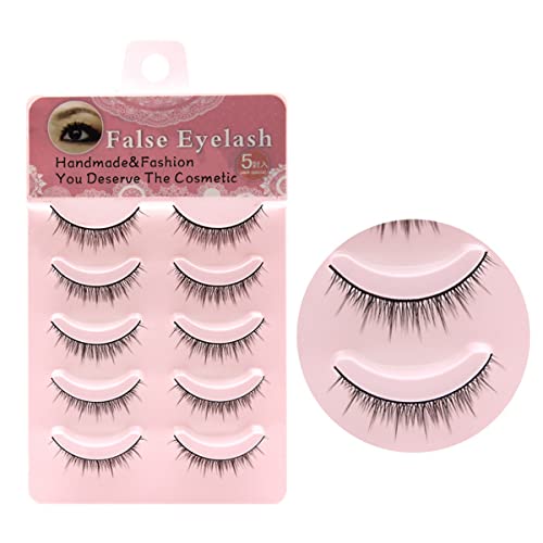 手作りつけまつげ 3D ナチュラル クロス 人気なふんわり ミンクつけまつげ 透明軸アイラッシュバリューパック 5ペア …