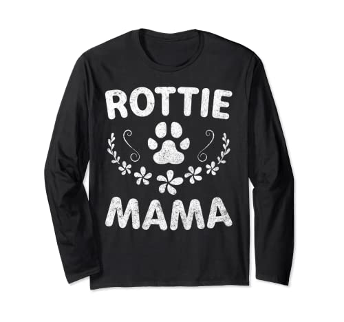 Rottie Mama Shirt Rottweiler Lover Owner Funny Dog Mom Gift Maglia a Manica