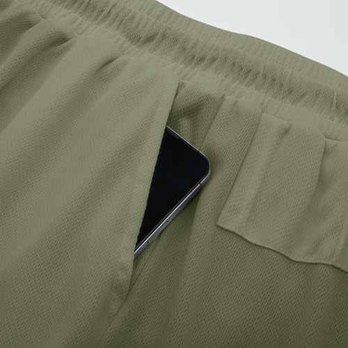 Mens Swim Trunks with Compression Liner, Unisex Quick-Dry Swim & Sport Shorts with 5-Inch Inseam4