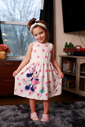 Image of Disney Minnie Mouse Princess Frozen Elsa Stitch Girls Dress Sleeveless & Short Sleeve Casual Summer Clothes Baby to Toddler