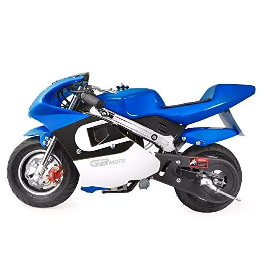 XtremepowerUS Gas Pocket Bike Mini Motorcycle Ride-On 40cc 4-Stroke Engine for Kids Padded Seat EPA Approved (Blue)