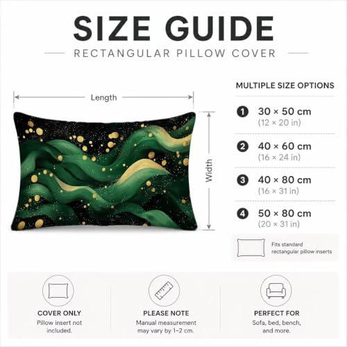 Housse coussin vert imperméable 40x80cm déperlant double face - 8