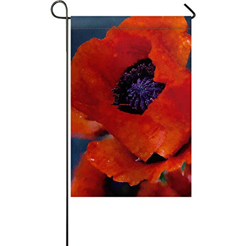 TAOGAN Garden Flag Double-Sided House Banner Poppy Flower Garden Flag Red Blooms Oil Painting Vertical Yard Flag for Outdoor Indoor 28 x 40 inch