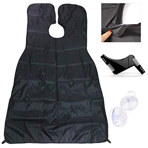 Tablier Moustache Avec Ventouse Tablier De Rasage De Barbe Peigne à Barbe Homme Bavoir à Barbe Pour Homme Avec 2 Ventouse Et Une Peigne SyméTrique Gardez Votre Salle De Bain Propre Kit De Soins Barbe Cover