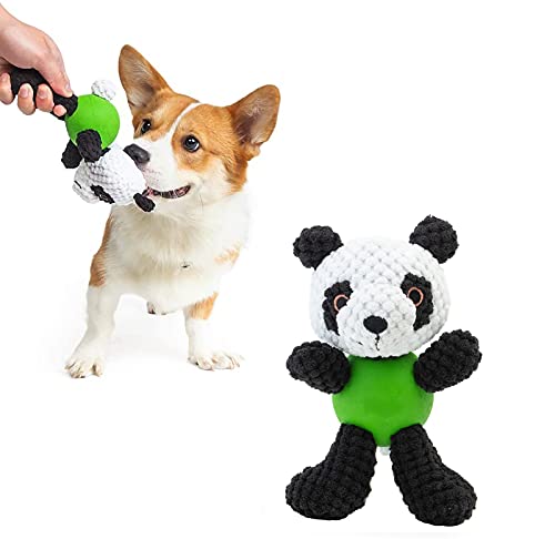 ONTWOPETS Dog Toy Plush Squeaky Durable Small Dog Toys Low Stuffing Interactive Dog Plush Toys with Squeaker Puppy Chew Toys Reduces Boredom (Small, Black White Panda)