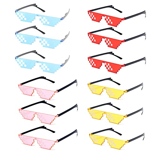 12 Pack 4 colors Thug Life Sunglasses Mosaic Glasses farmeless sunglass Party Favors Eyewear