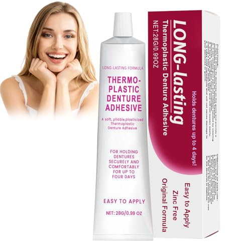 Thermoplastic Denture Adhesive - Denture Adhesive Gel, All-Day Comfort & Secure Fit, Gentle Hold for Denture Stability, Easy to Use Non-Irritating Denture Support, 24-Hour Comfort